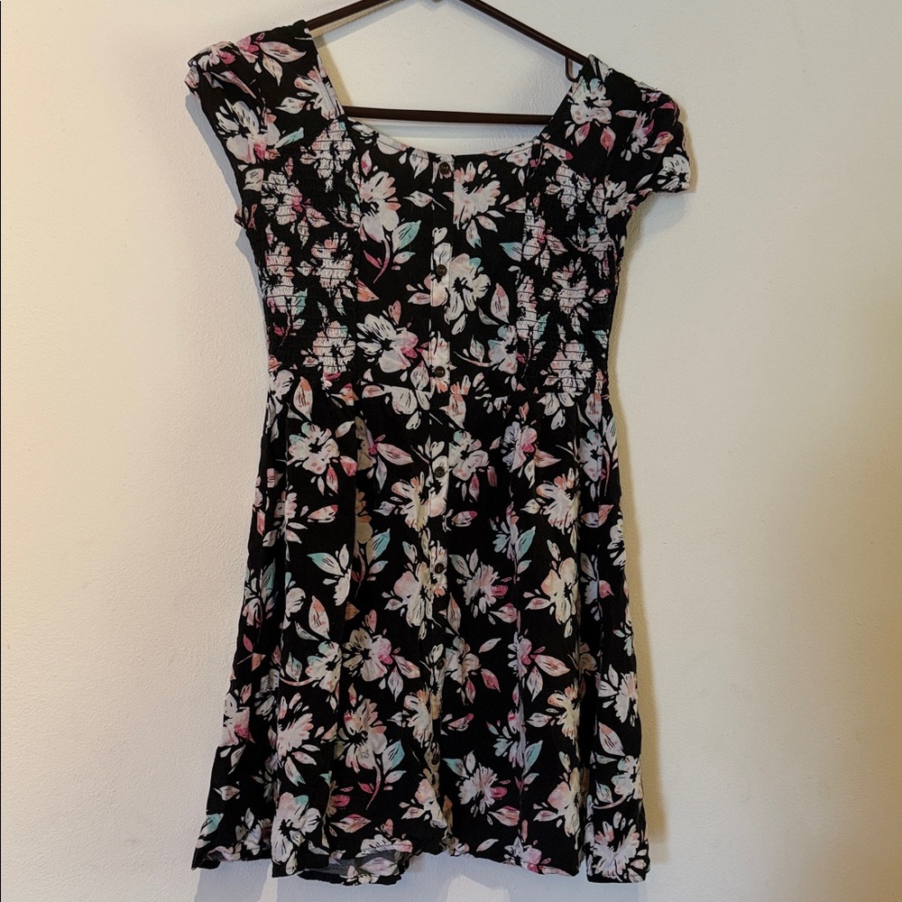 Floral Black Dress